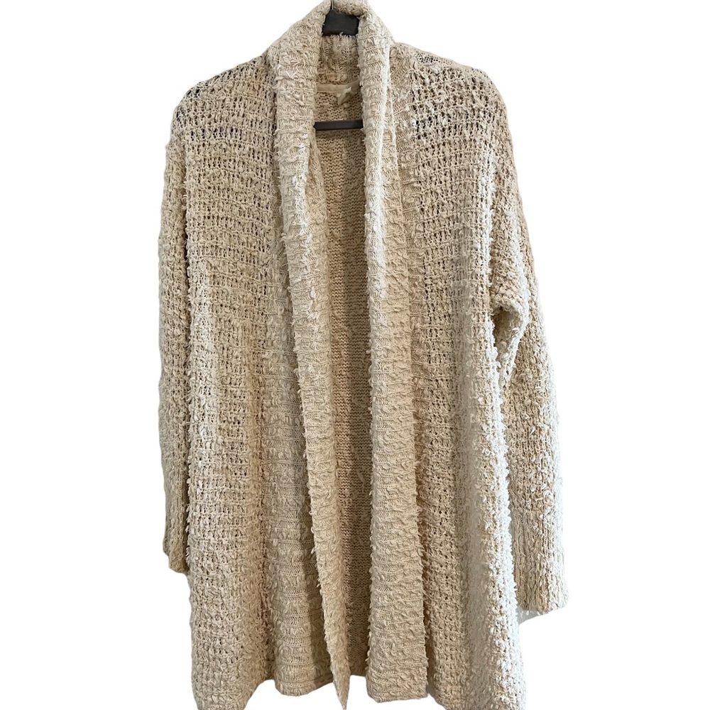 Akemi + Kin Anthropologie Fringe Knit Sweater Size Medium Cream